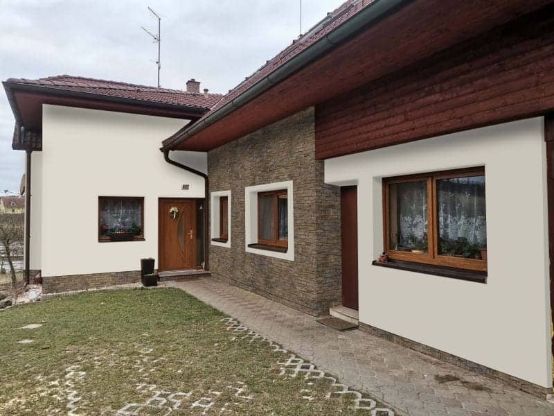 Kamenný obklad na fasádě - přední pohled