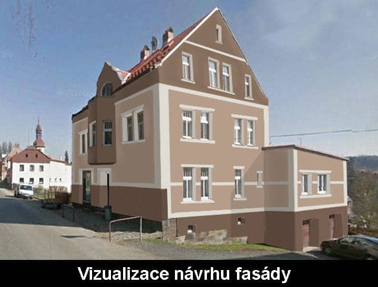 Vizualizace návrhu fasády - boční pohled