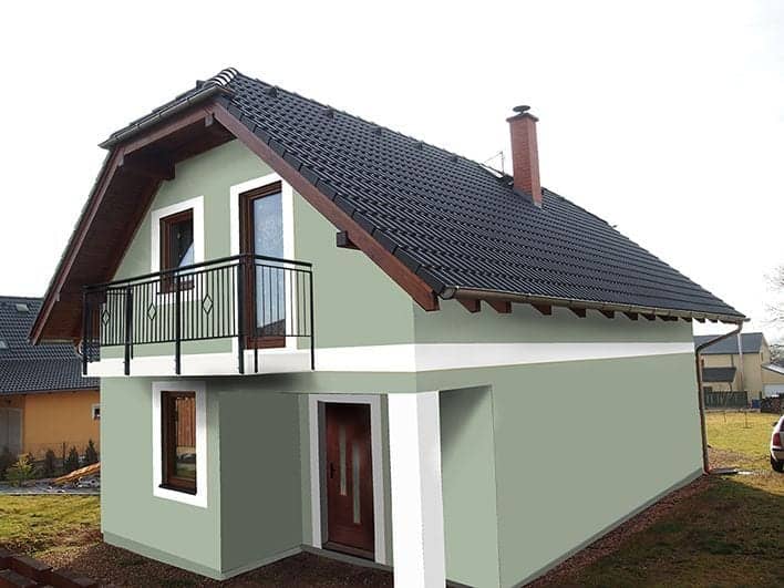 Návrh fasády rodinného domu - varianta 4 - přední pohled