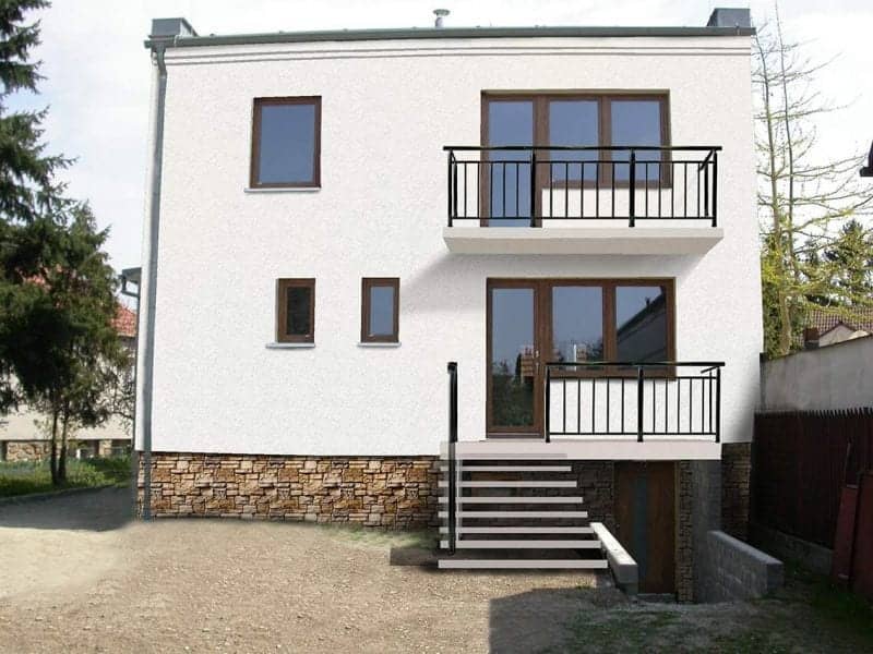 Návrh fasády rodinného domu - varianta 1