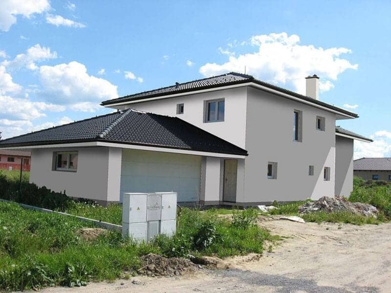 Návrh fasády rodinného domu - varianta 1