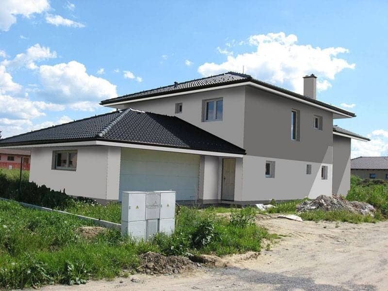 Návrh fasády rodinného domu - varianta 2