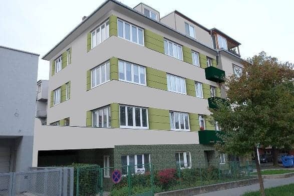 Návrh rekonstrukce fasády - varianta 5 - boční pohled