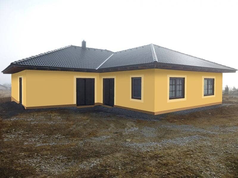 Návrh barevnosti fasády - varianta 1 - přední pohled