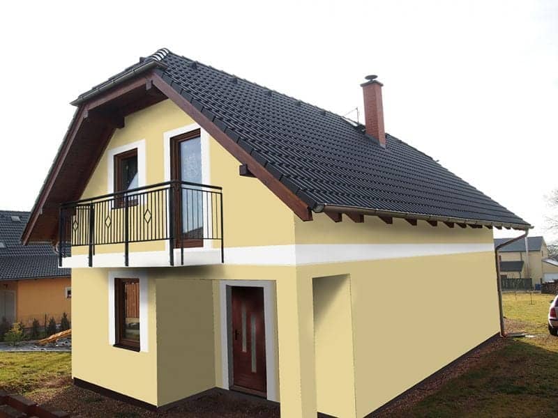 Návrh fasády rodinného domu - varianta 3 - přední pohled