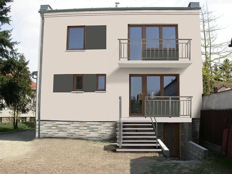 Návrh fasády rodinného domu - varianta 4