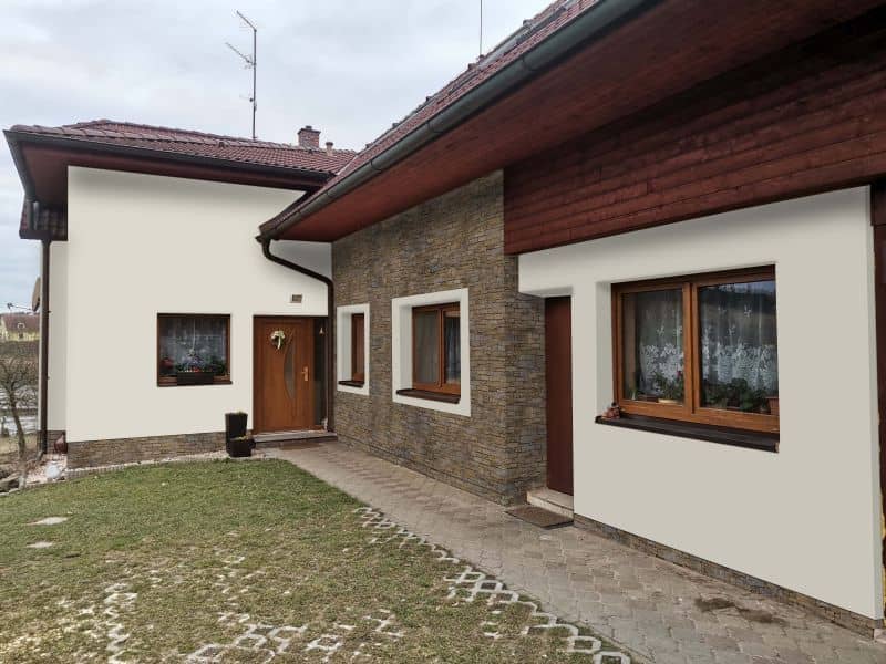 Kamenný obklad na fasádě - přední pohled