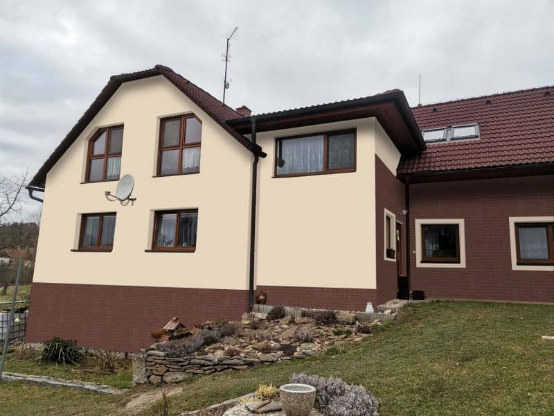 Cihlový obklad na fasádě - boční pohled