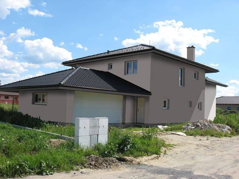 Návrh fasády rodinného domu - varianta 4